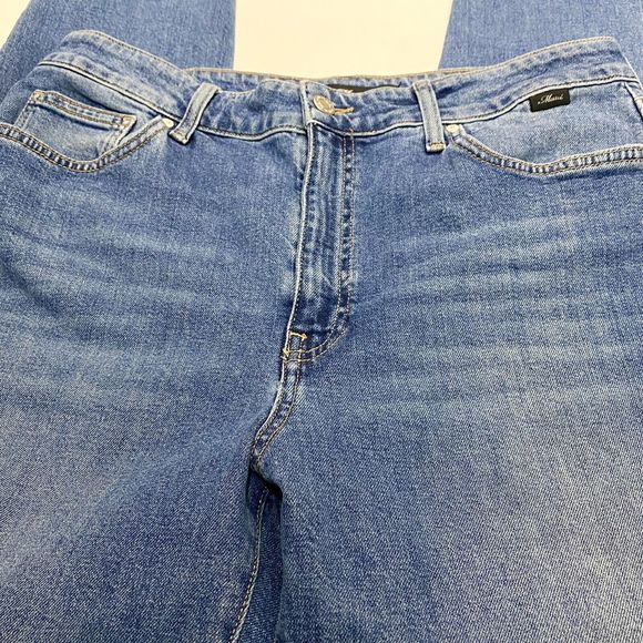 Mavi Star Iconic High Rise Mom Jeans Women’s W31 L28 Frayed Hems Ankle Blue - Picture 3 of 12